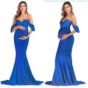 NWT Ruffle off shoulder maternity gown